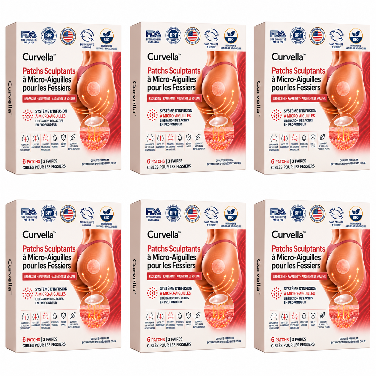 Curvella™ Patch Sculptant à Micro-Aiguilles | Galbez vos fesses, hanches et poitrine sans chirurgie ni injections !