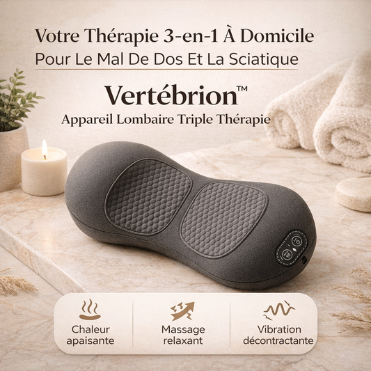 Vertébrion™ Appareil Lombaire Triple Thérapie | Éliminez la sciatique et le mal de dos en 15 minutes par jour !