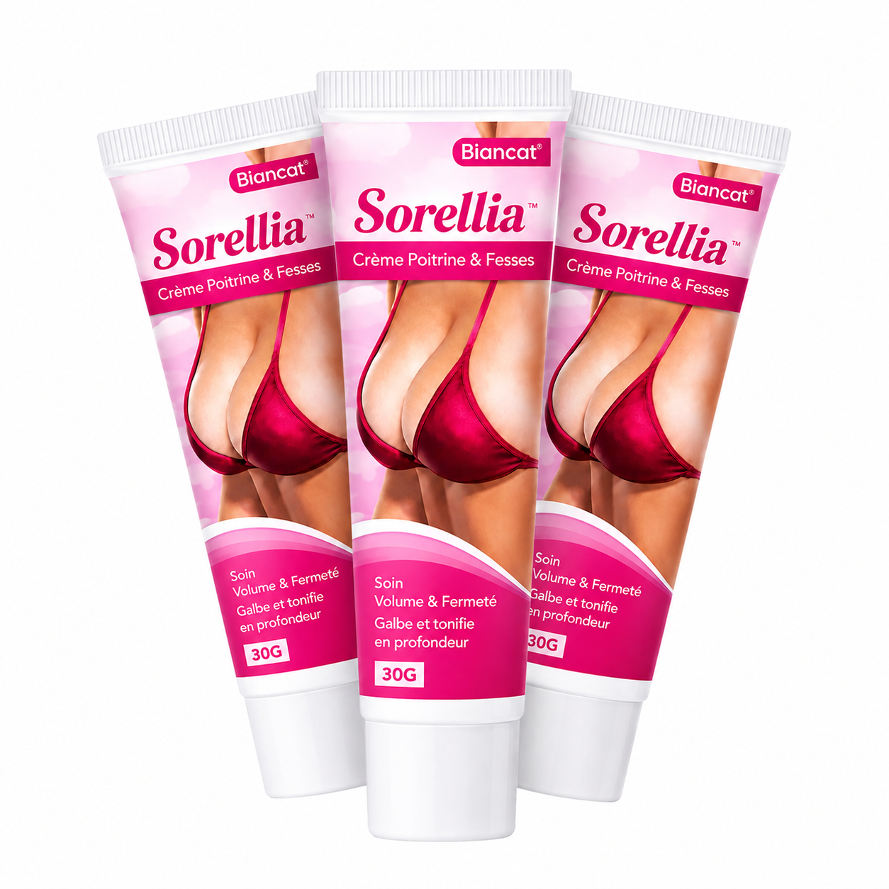 Sorellia™ Crème Poitrine & Fesses | Augmentez vos formes en quelques minutes et affichez un volume irrésistible !
