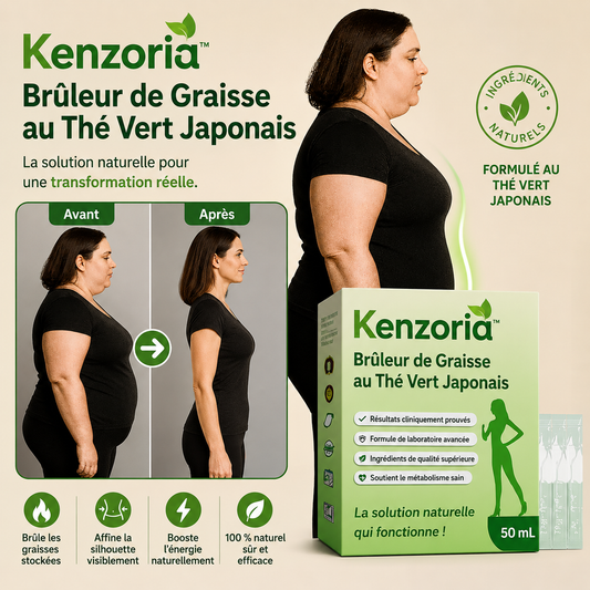 Kenzoria™ Brûleur de Graisse au Thé Vert Japonais | Perdez 5 kg de ventre en 7 jours sans bouger de votre canapé !