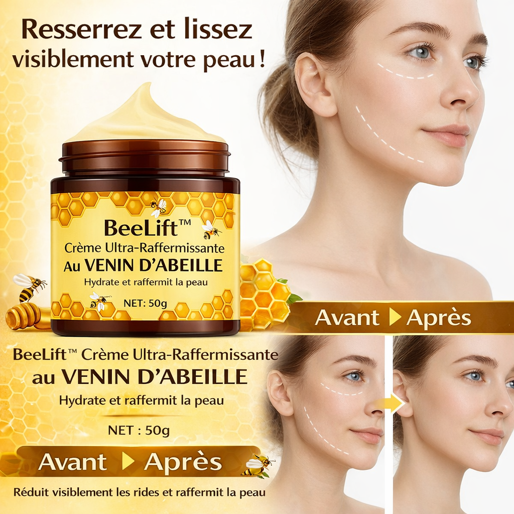 BeeLift™ Crème Ultra-Raffermissante au Venin d’Abeille | Effacez les rides en 5 minutes !