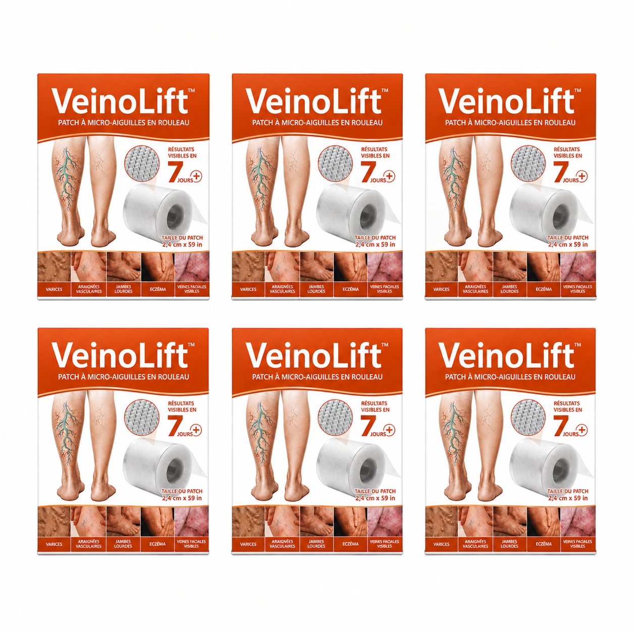VeinoLift™ Roll Patch Micro-Aiguilles Veines & Jambes Lourdes | Atténuez les veines visibles et retrouvez des jambes légères en 7 jours !