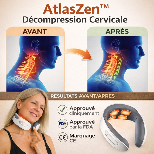 AtlasZen™ Décompression Cervicale | Éliminez jusqu’à 92% des tensions dans la nuque, migraines et fourmillements en 10 minutes !