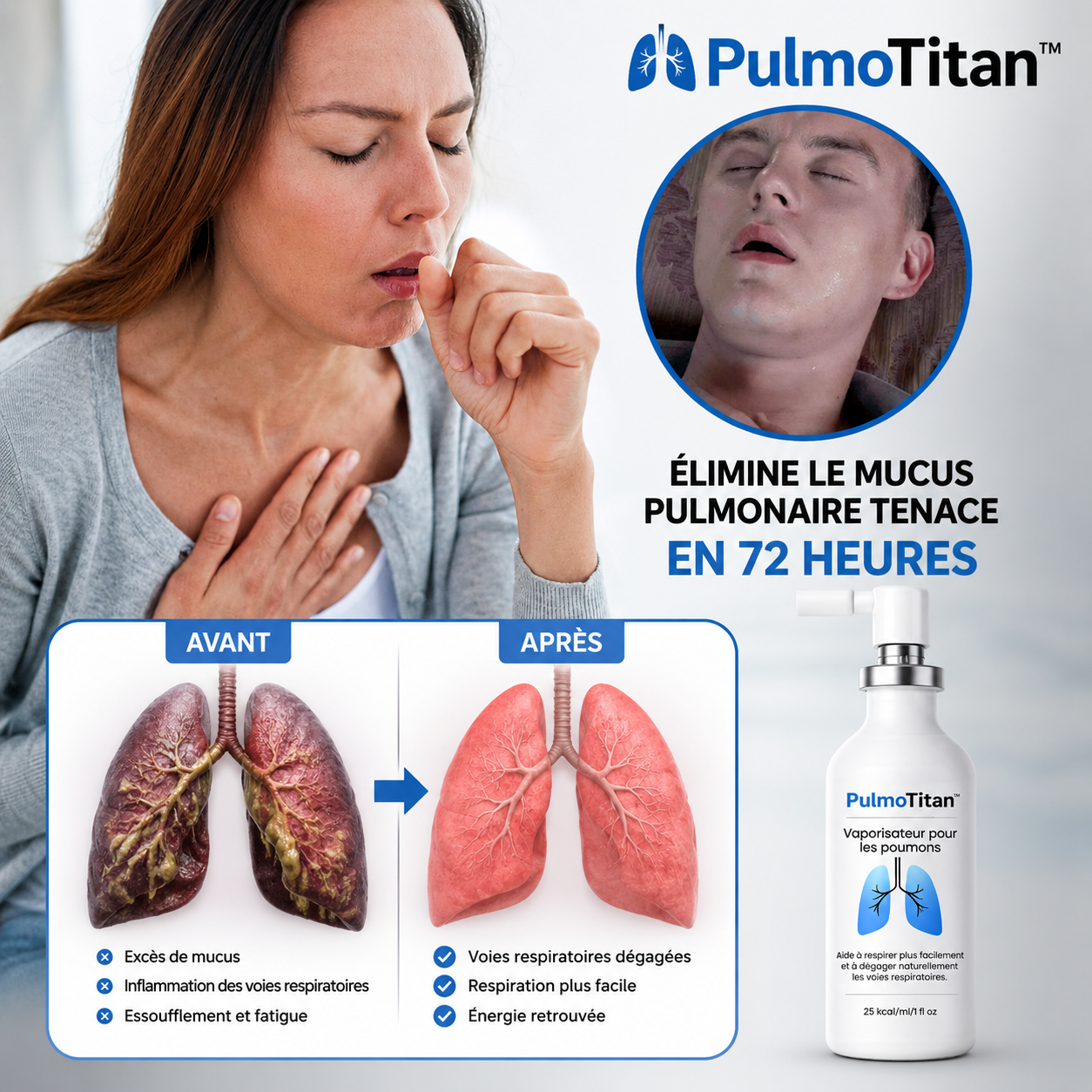 PulmoTitan™ Spray de Nettoyage Pulmonaire | Éliminez le mucus tenace et respirez librement en seulement 72 heures !