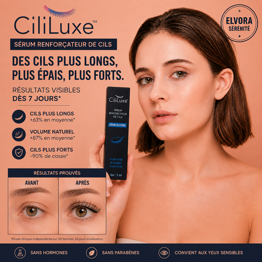 CiliLuxe™ Sérum Croissance Cils & Sourcils | Des cils plus longs, plus denses et plus visibles en 2 semaines !