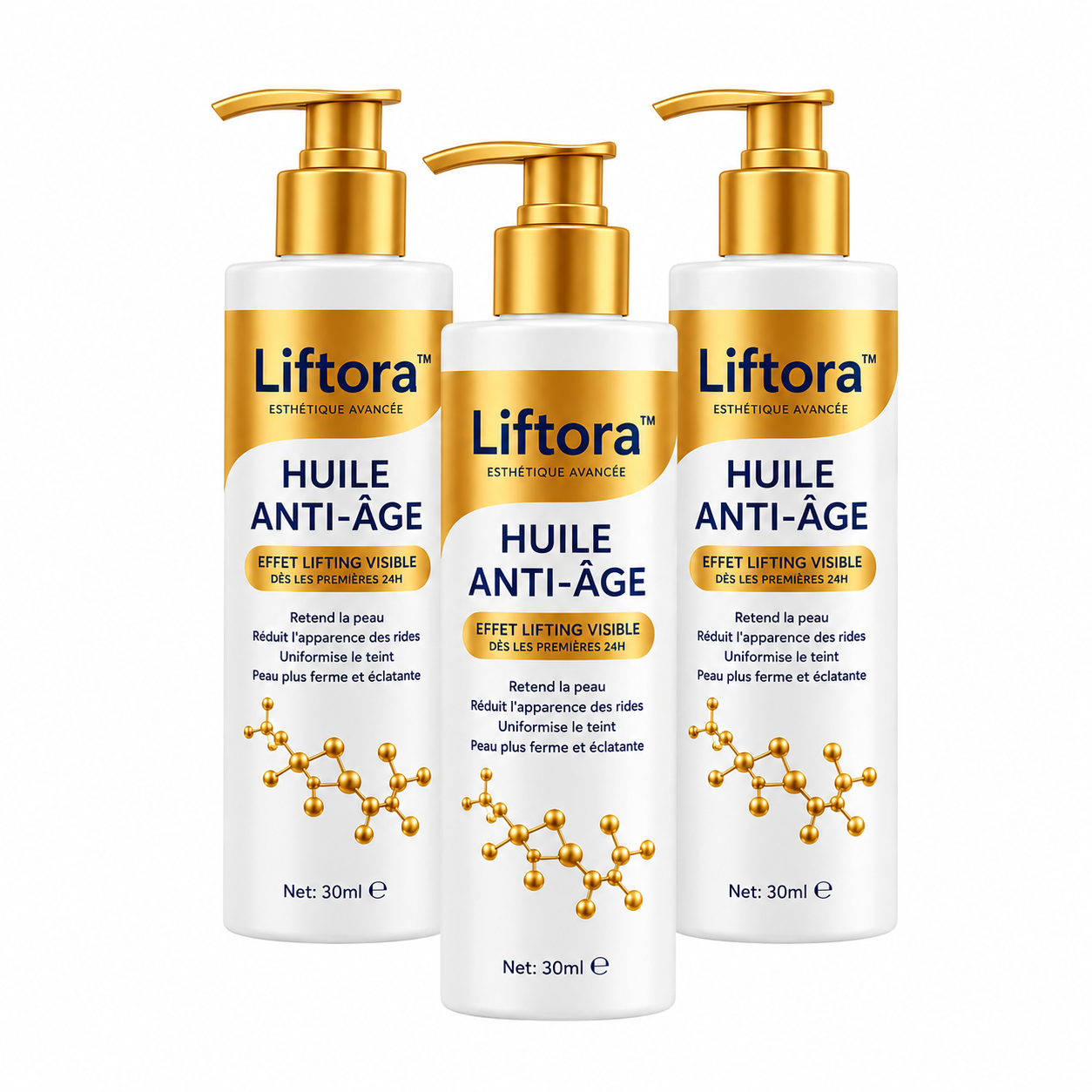 Liftora™ Huile Anti-Âge | Lifte votre peau et élimine le relâchement jusqu’à 98 % en seulement 24 heures !