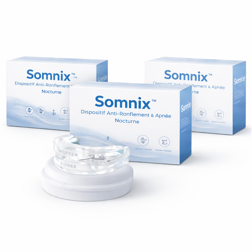 Somnix™ Dispositif Anti-Ronflement & Apnée Nocturne | Respirez librement et dormez profondément dès la première nuit !
