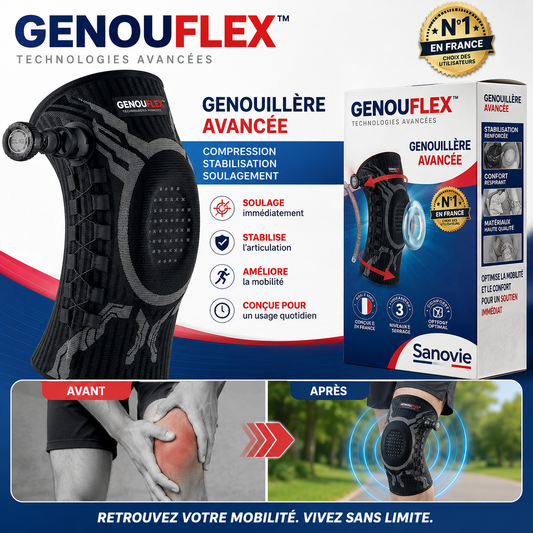 GenouFlex™ Genouillère Stabilisation Pro | Soulagez vos genoux dès la 1ère minute !
