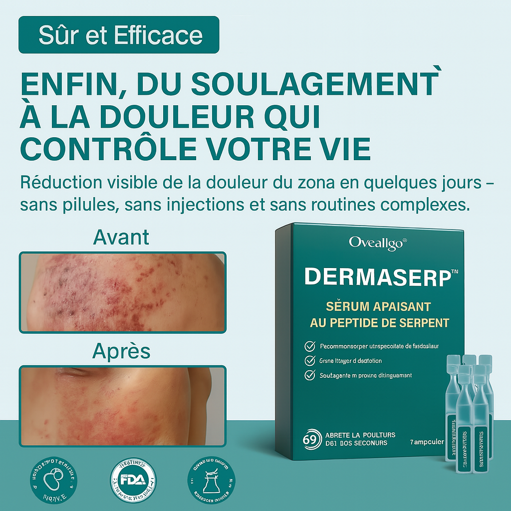 DermaSerp™ Sérum Apaisant au Peptide de Serpent | Soulage les problèmes de peau et les douleurs nerveuses en 10 minutes!
