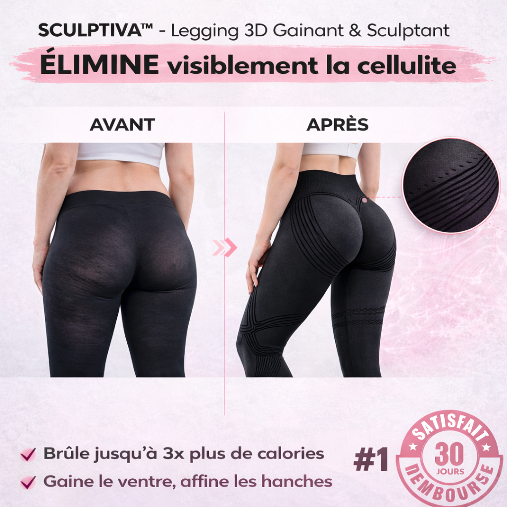Sculptiva™ Legging 3D Gainant Sculptant | Lisse la cellulite et sculpte vos courbes instantanément !