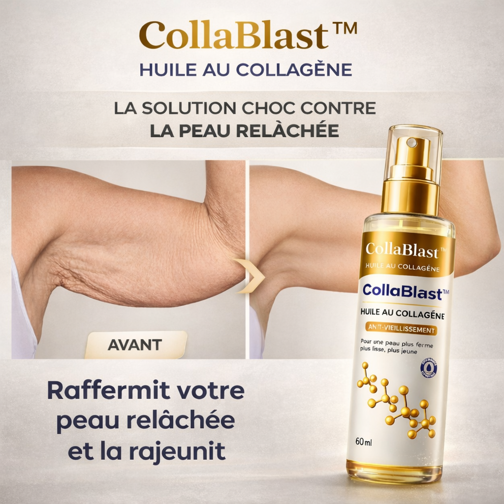 CollaBlast™ Huile au Collagène | Lifte votre peau et élimine le relâchement jusqu’à 98 % en seulement 24 heures !