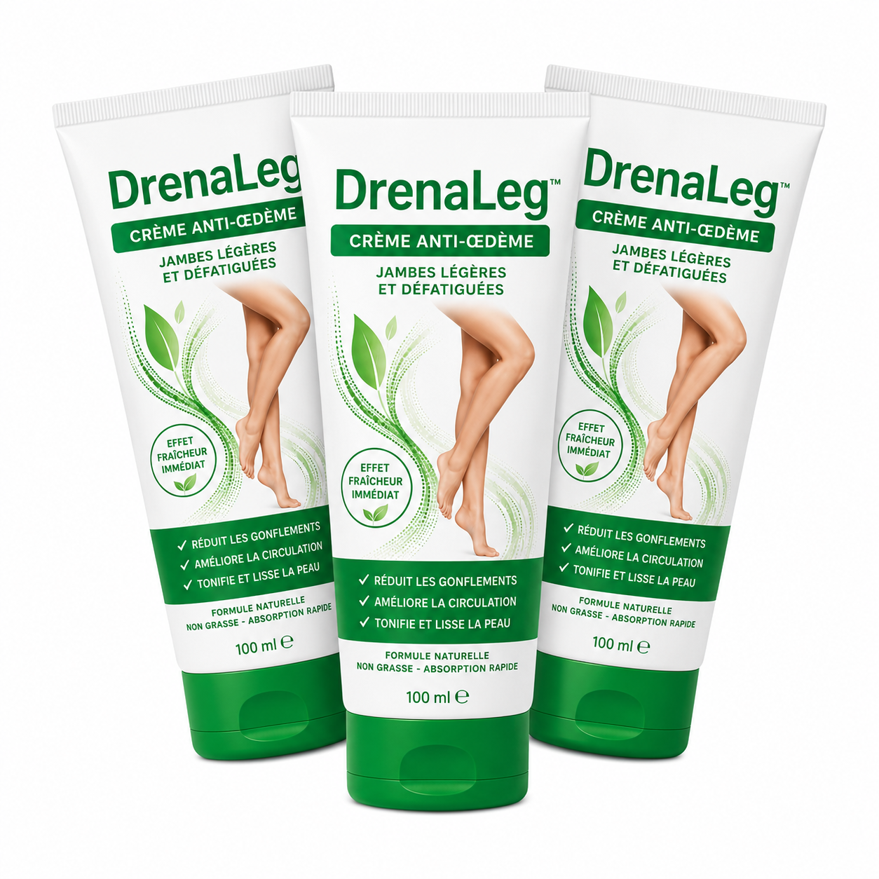 DrenaLeg™ Crème Anti-Œdème | Éliminez les gonflements et retrouvez des jambes légères dès 24h !