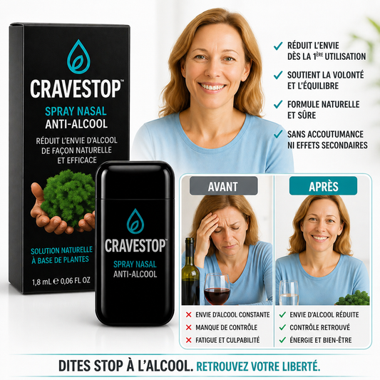 CraveStop™ Spray Nasal Anti-Alcool | Stop votre envie de boire en 3 jours !