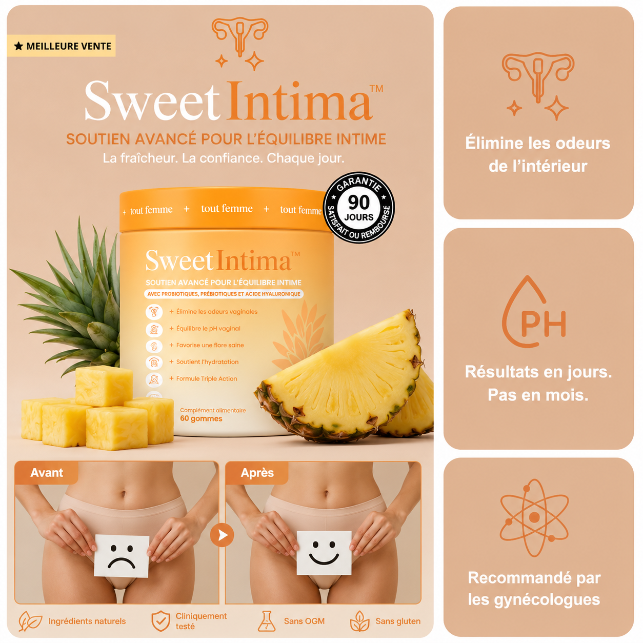 SweetIntima™ Gummies Anti-Odeurs Intimes | Stoppez les mauvaises odeurs de l’intérieur et retrouvez votre fraîcheur en 7 jours !