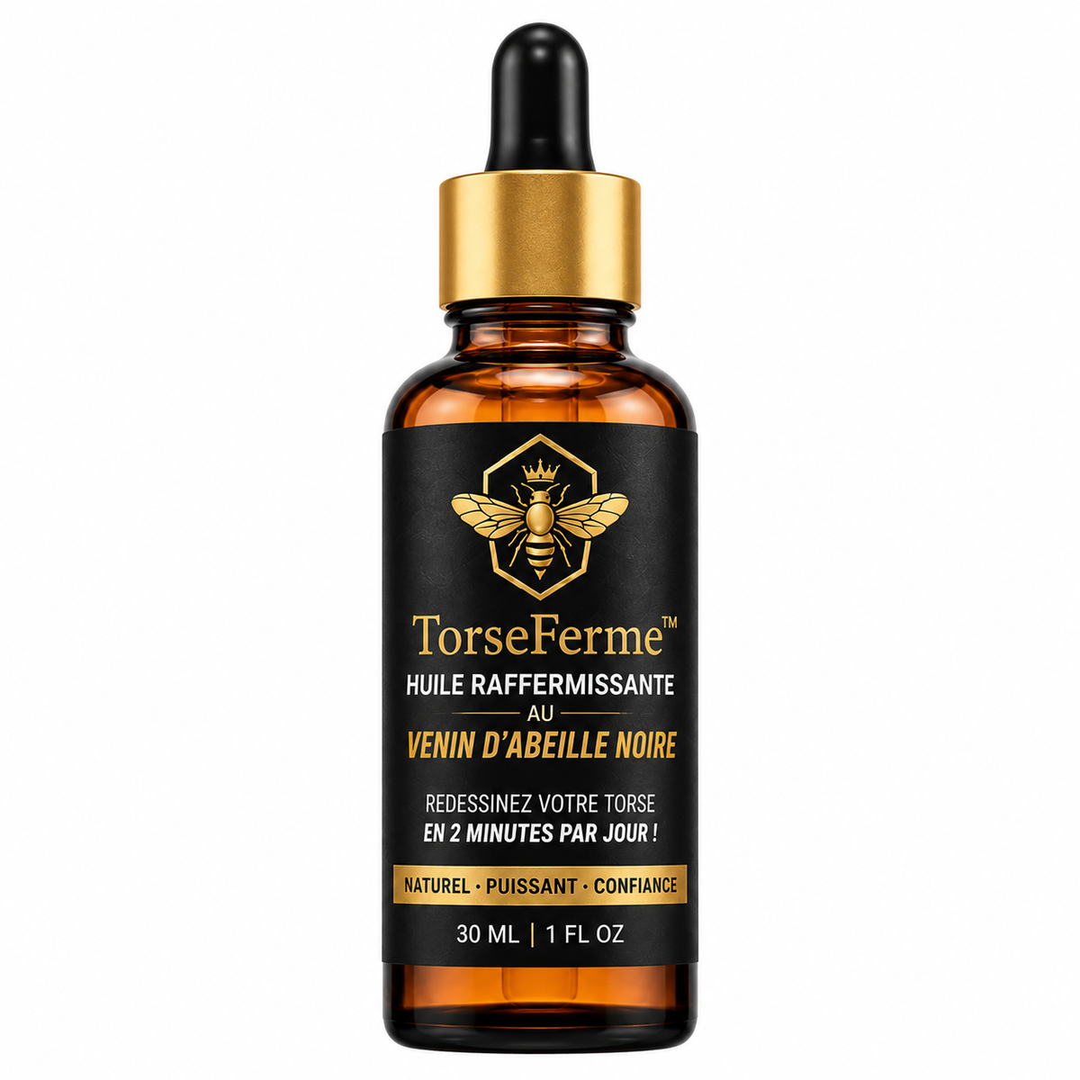 TorseFerme™ Huile Raffermissante au Venin d’Abeille Noire | Redessinez votre torse en 2 minutes par jour !