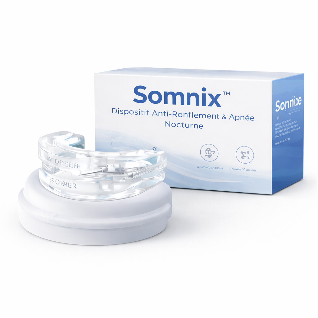 Somnix™ Dispositif Anti-Ronflement & Apnée Nocturne | Respirez librement et dormez profondément dès la première nuit !