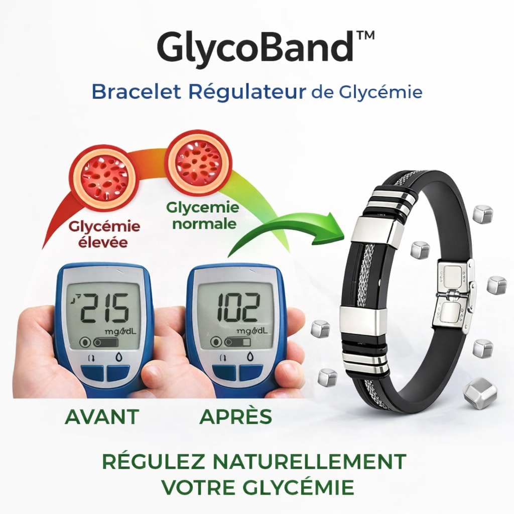 GlycoBand™ Bracelet Régulateur de Glycémie | Stabilisez votre taux de sucre en 7 jours !