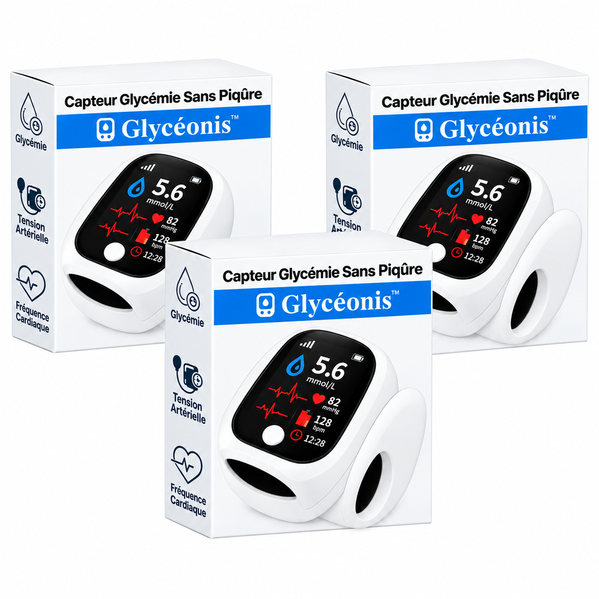 Glycéonis™ Capteur Glycémie Sans Piqûre | Vérifiez votre sucre en 5 secondes, sans sang ni douleur !