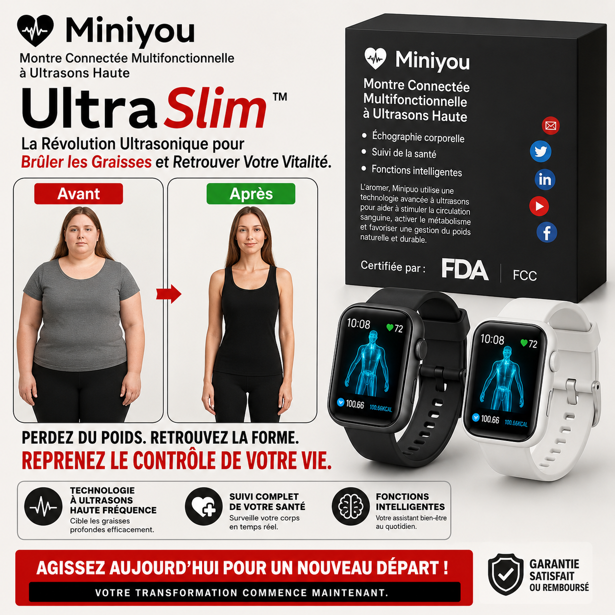 UltraSlim™ Bracelet Ultrasonique | Élimine la graisse et détoxifie en un instant!
