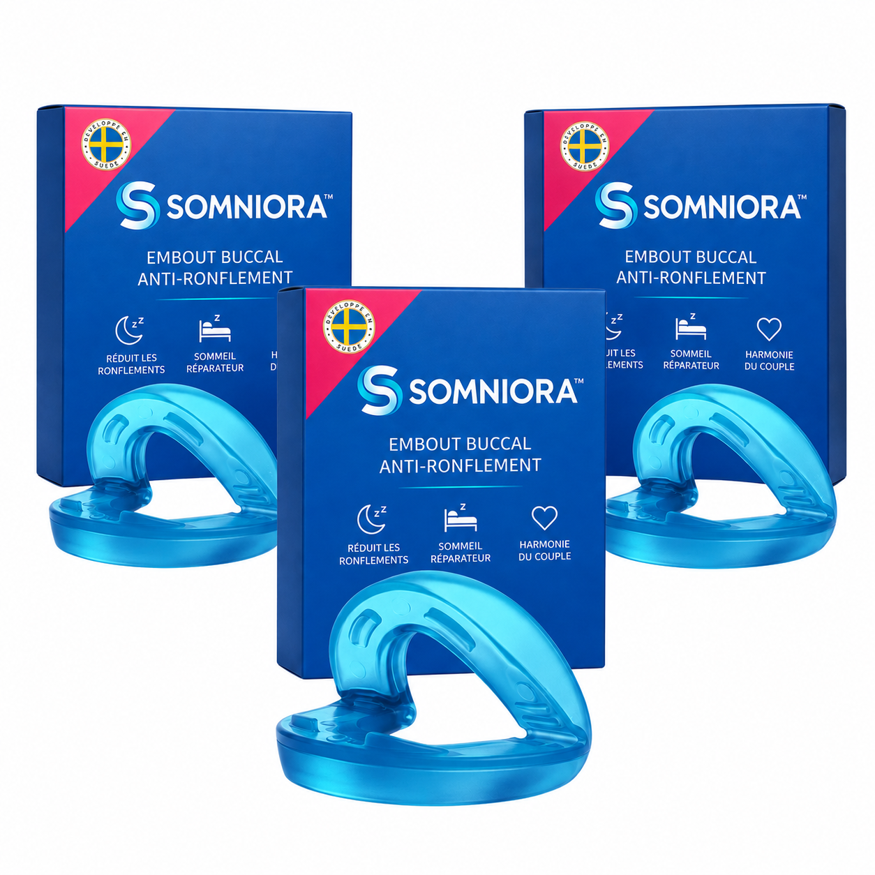 Somniora™ Embout Buccal Anti-Ronflement | Stoppez les ronflements dès la 1re nuit, ou dormez seul à vie!