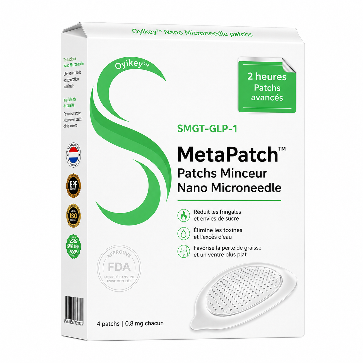 MetaPatch™ Patchs Minceur Nano Microneedle SMGT-GLP-1 | Élimine les toxines et fait perdre du poids en 10 minutes !