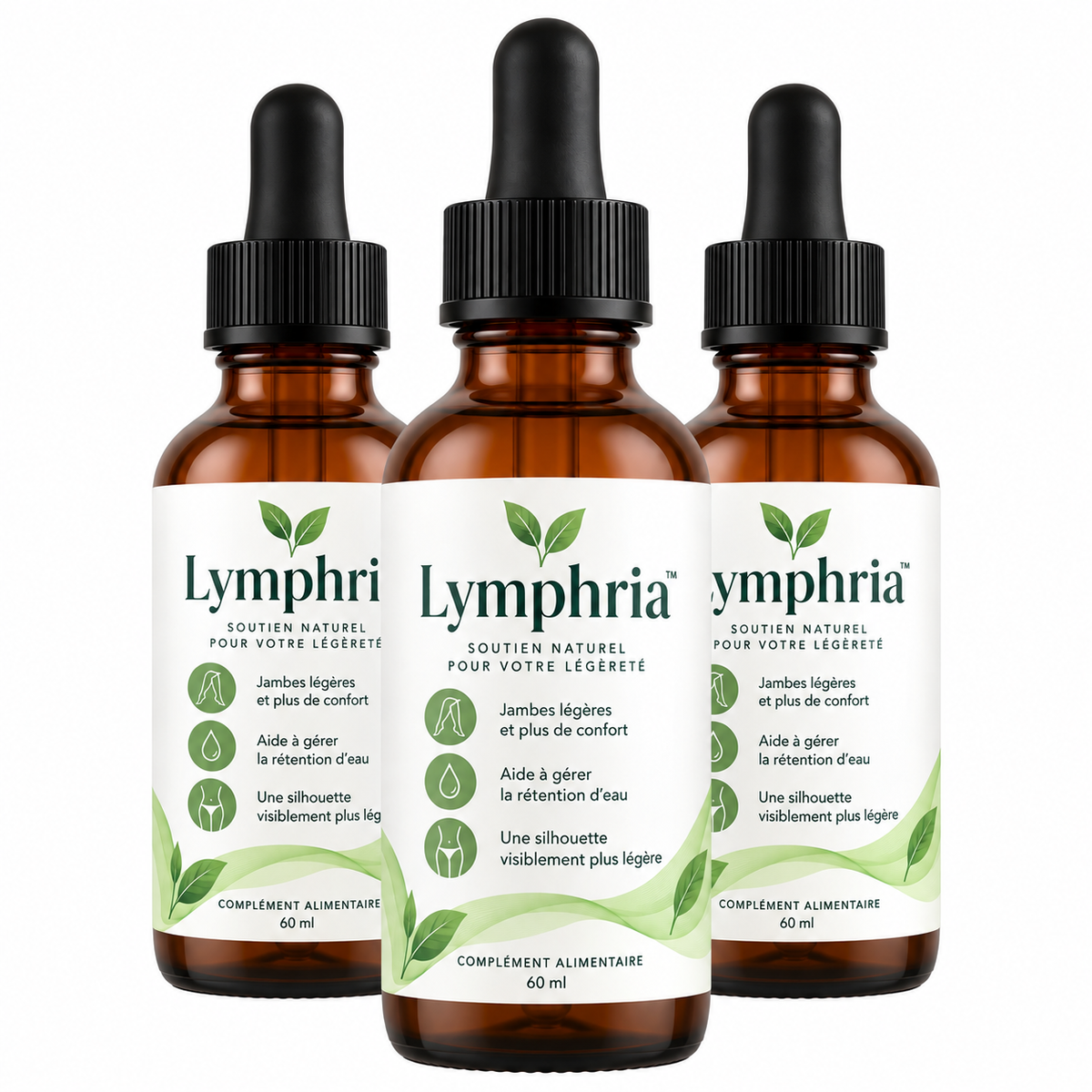 Lymphria™ Gouttes Drainage Lymphatique | Éliminez gonflements et rétention d’eau en 16 jours !