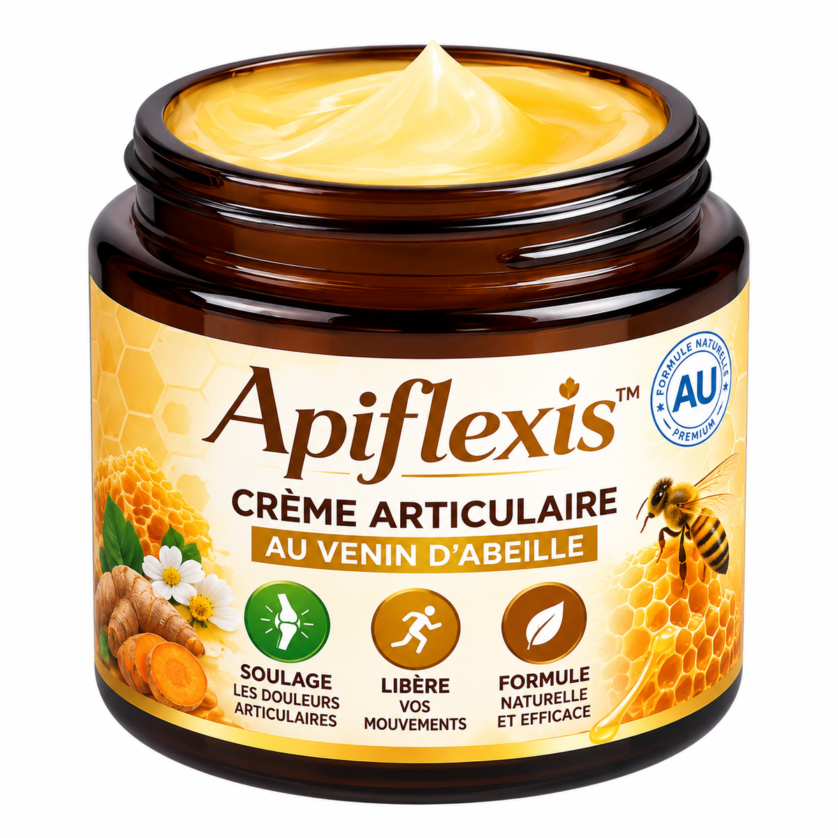 Apiflexis™ Crème Articulaire au Venin d’Abeille | Soulage les douleurs et libère vos articulations en 10 minutes !