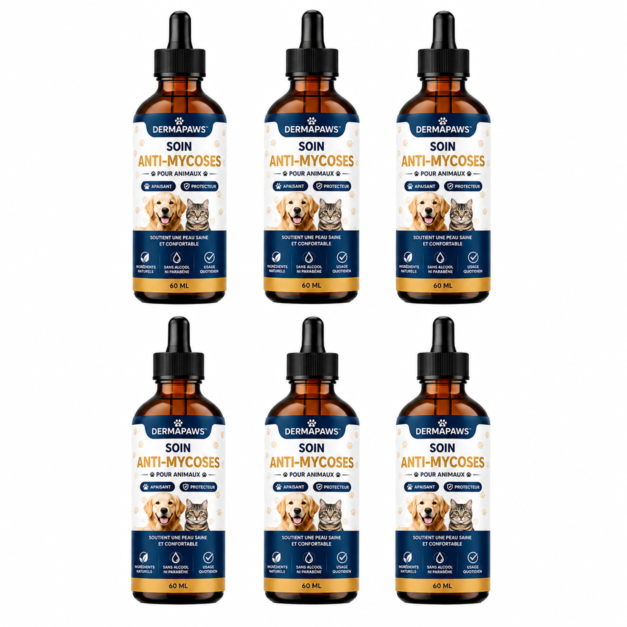 Dermapaws™ Soin Anti-Mycoses pour Animaux | Stoppez grattage et léchage en quelques jours !