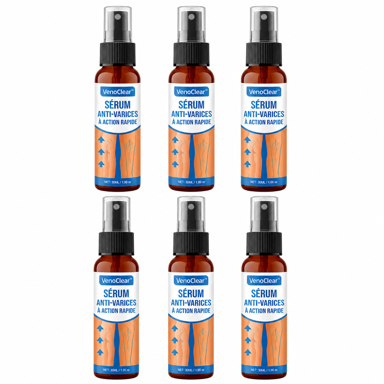 VenoClear™ Sérum Anti-Varices à Action Rapide | Élimine 95% des varices visibles en 4 jours !
