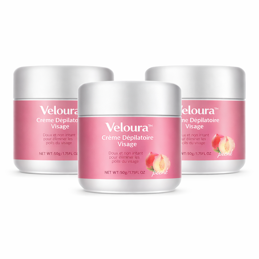Veloura™ Crème Dépilatoire Visage | Une peau parfaitement lisse en 5 minutes chrono !