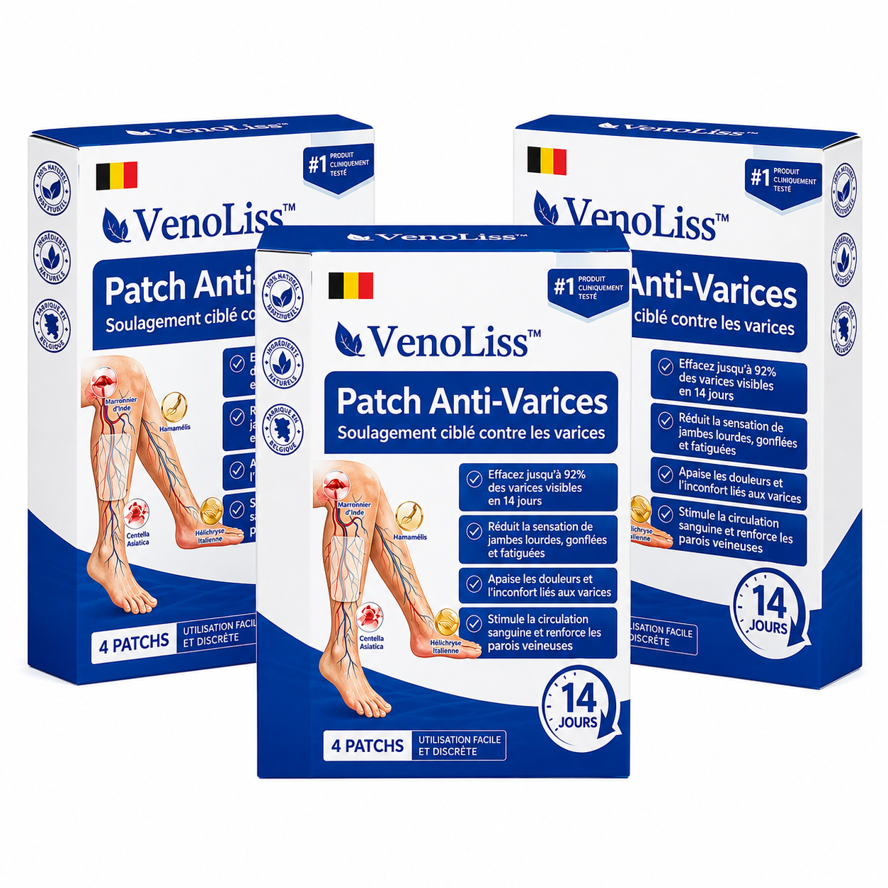 VenoLiss™ Patch Anti-Varices | Effacez jusqu’à 92% des varices visibles en 14 jours et retrouvez des jambes lisses sans honte !