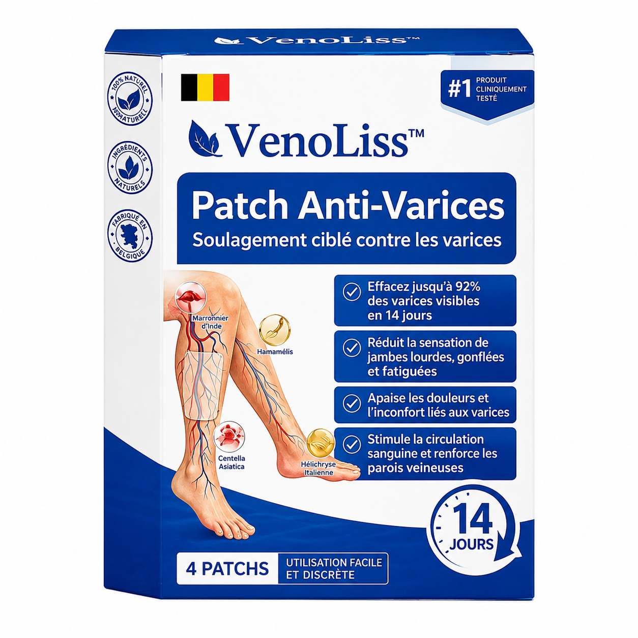 VenoLiss™ Patch Anti-Varices | Effacez jusqu’à 92% des varices visibles en 14 jours et retrouvez des jambes lisses sans honte !