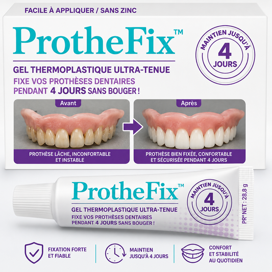 ProtheFix™ Gel Thermoplastique Ultra-Tenue | Fixe vos prothèses dentaires pendant 4 jours sans bouger!