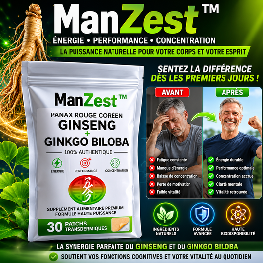 ManZest™ Patch Transdermique Stimulant Masculin | Retrouvez une érection puissante en 5 minutes !