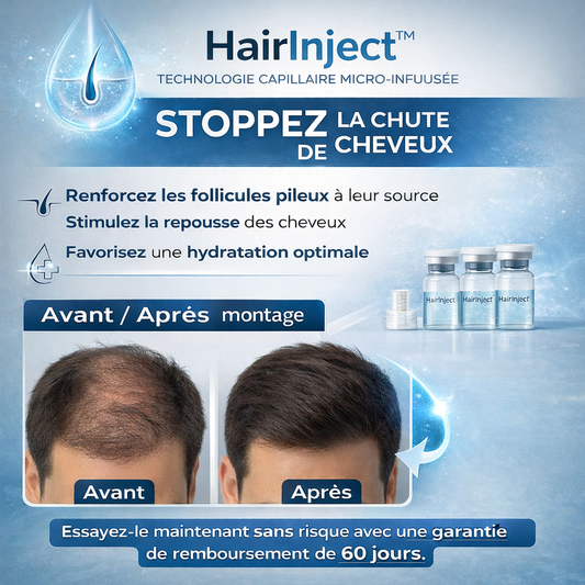 HairInject™ Technologie Capillaire Micro-Infusée | Stimule la repousse et densifie vos cheveux en 7 jours !