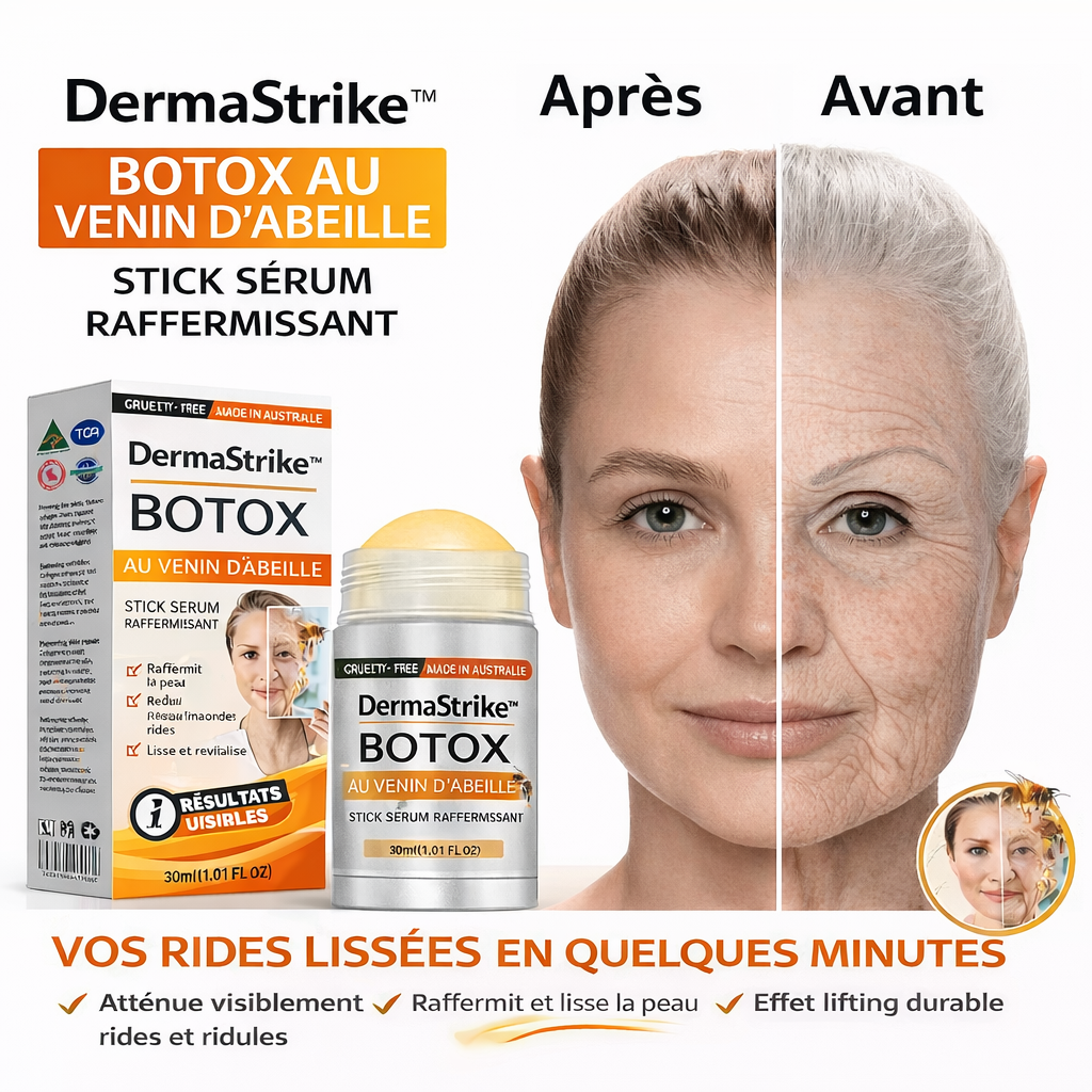 DermaStrike™ Stick Sérum Ultra-Raffermissant au Venin d’Abeille | Lisse les rides profondes et retend la peau en 5 minutes !