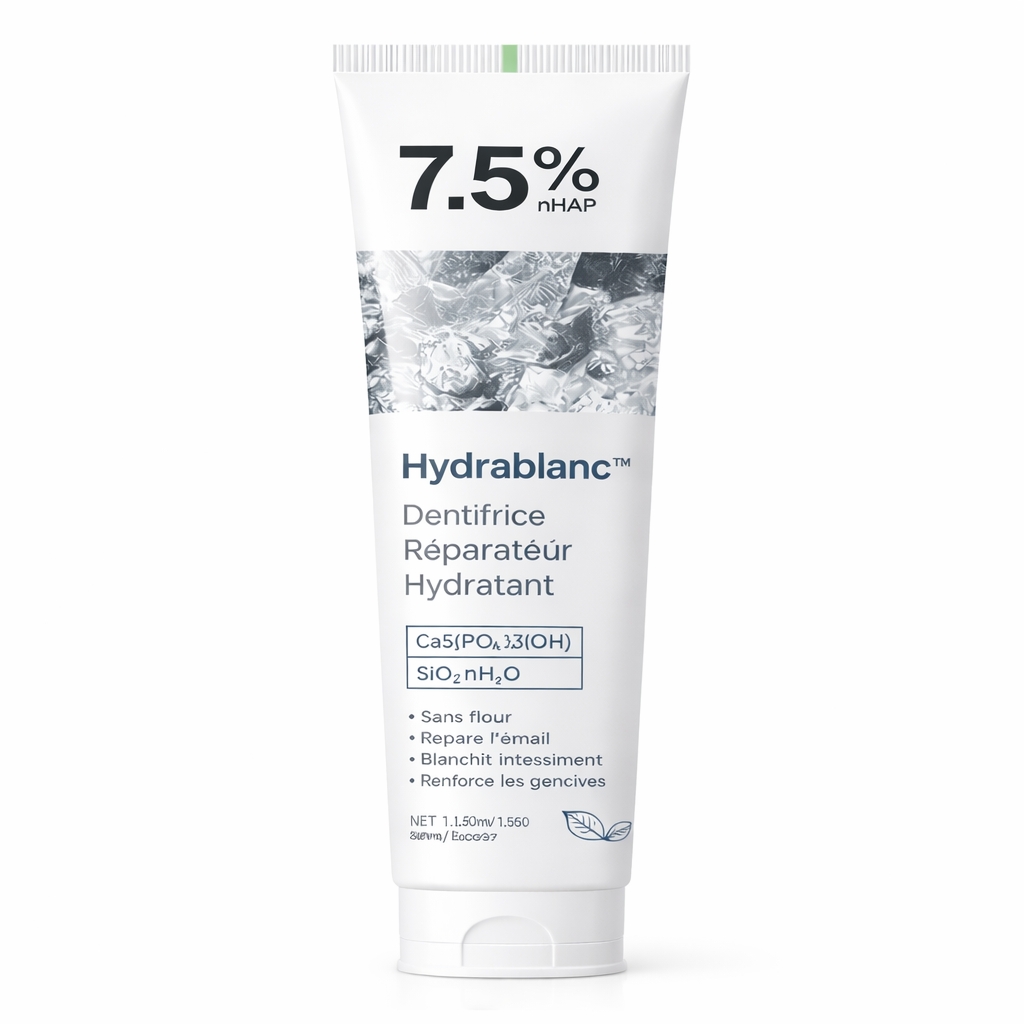 Hydrablanc™ Dentifrice Réparateur Hydratant | Répare l’émail et blanchit les dents dès les premiers brossages !