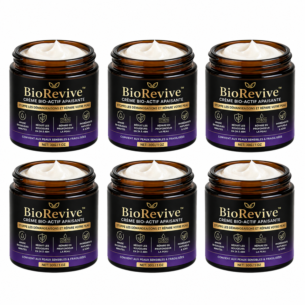 BioRevive™ Crème Bio-Actif Apaisante | Stoppe les démangeaisons et répare votre peau dès la première application !