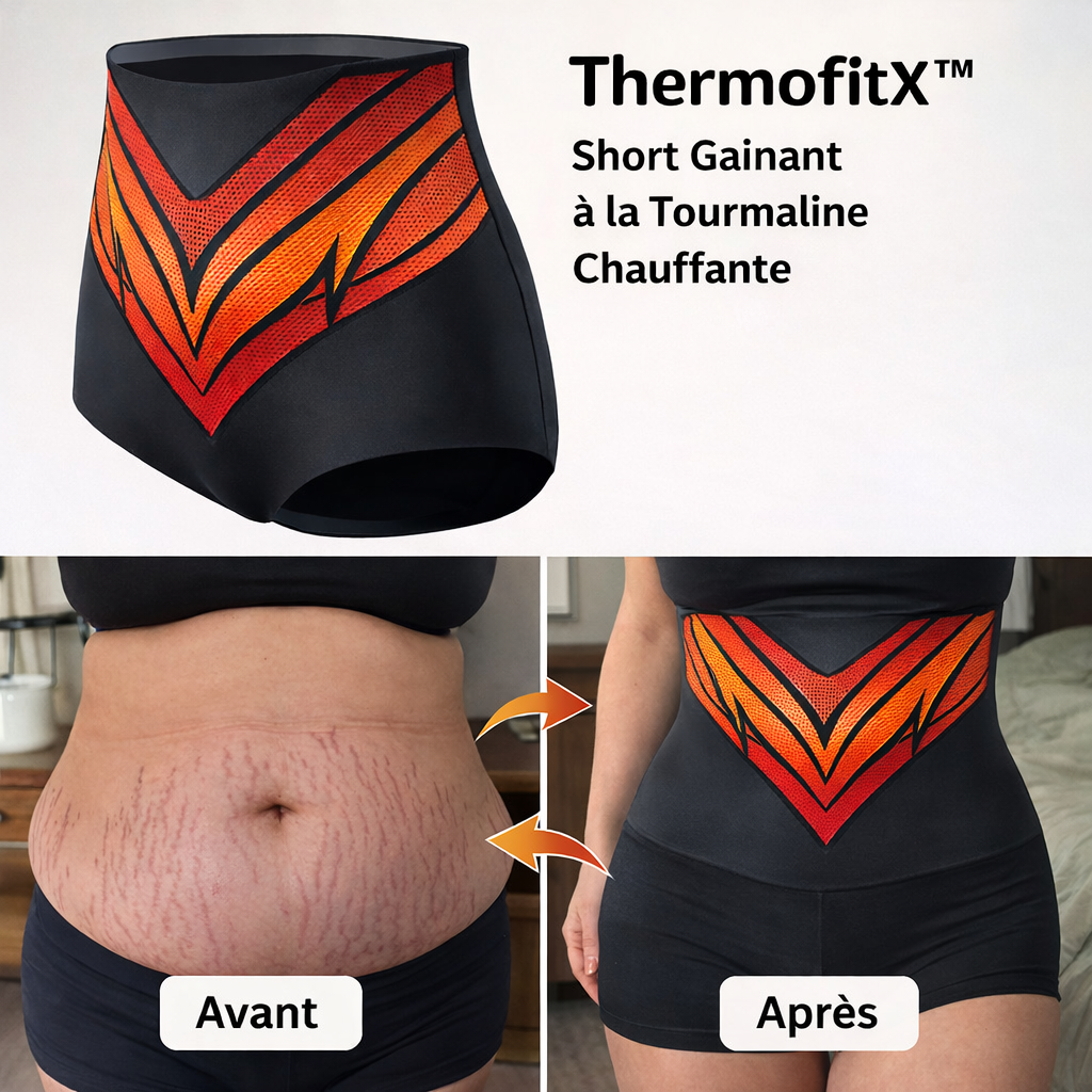 ThermofitX™ Short Gainant à la Tourmaline Chauffante | Brûlez votre graisse abdominale dès la première heure !