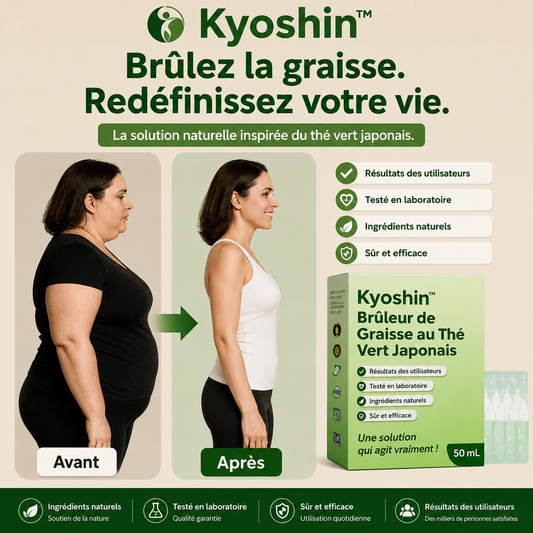 Kyoshin™ Brûleur de Graisse au Thé Vert Japonais | Perdez 5 kg de ventre en 7 jours sans bouger de votre canapé!