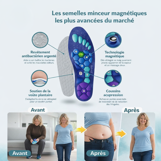 AcuBurn™ Semelles Minceur Magnétiques | Brûlez des graisses 24h/24 simplement en marchant !