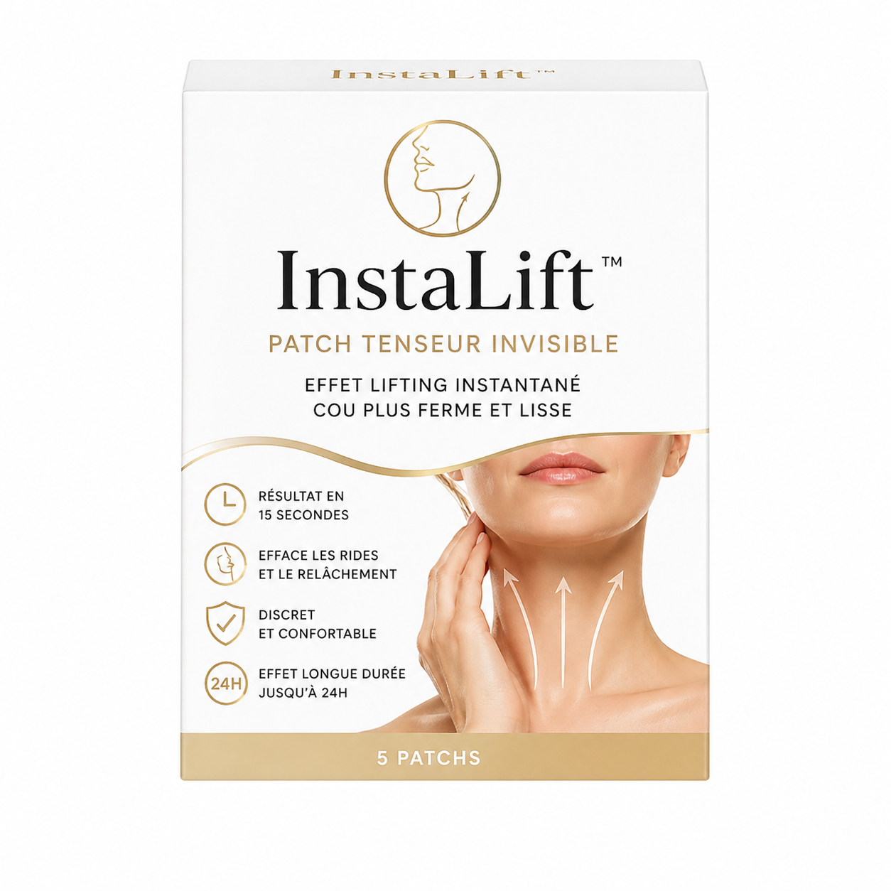 InstaLift™ Patch Tenseur Invisible | Effacez les rides et le relâchement de votre cou en 15 secondes chrono !