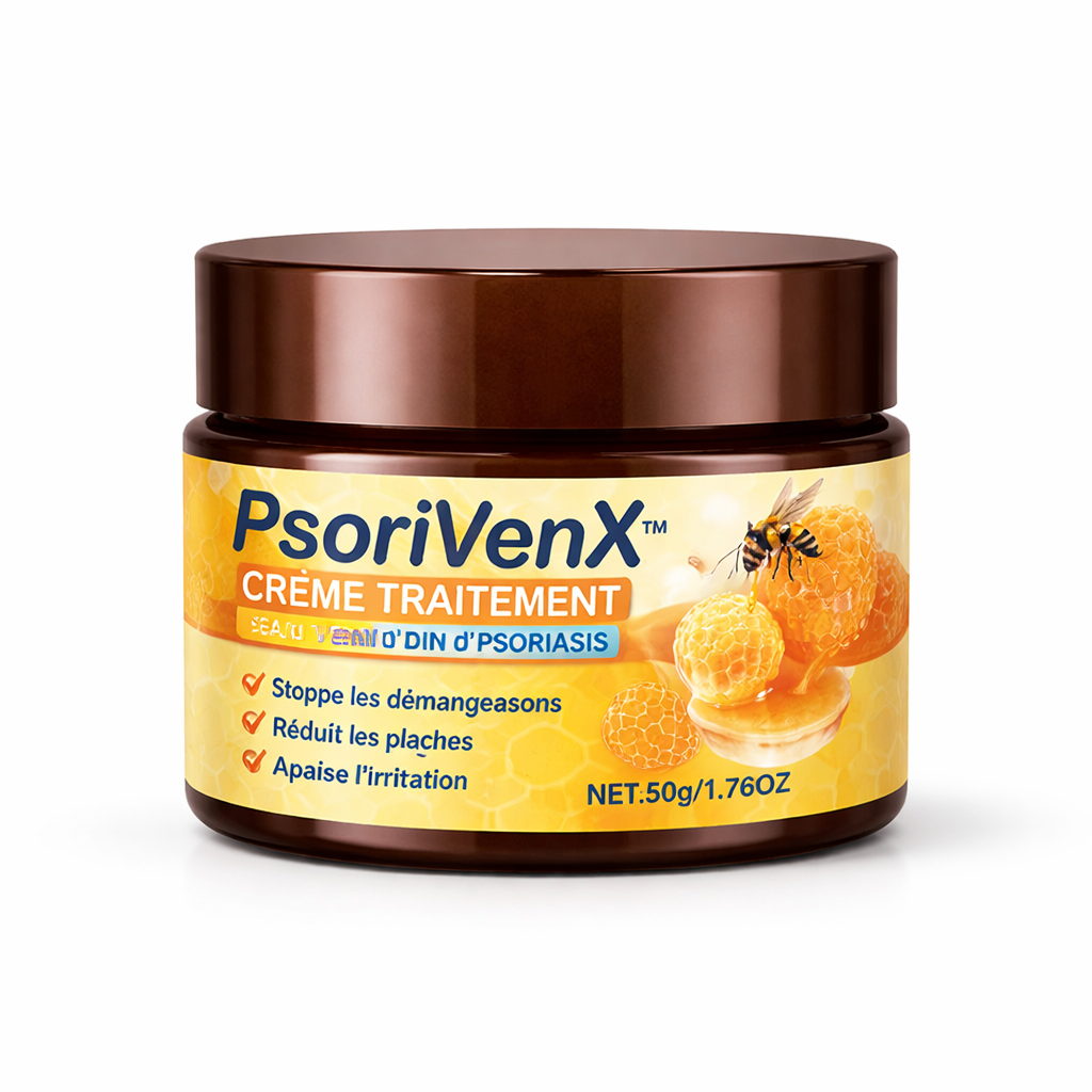 PsoriVenX™ Crème Traitement Psoriasis au Venin d’Abeille | Stoppez plaques et démangeaisons en 3 minutes !