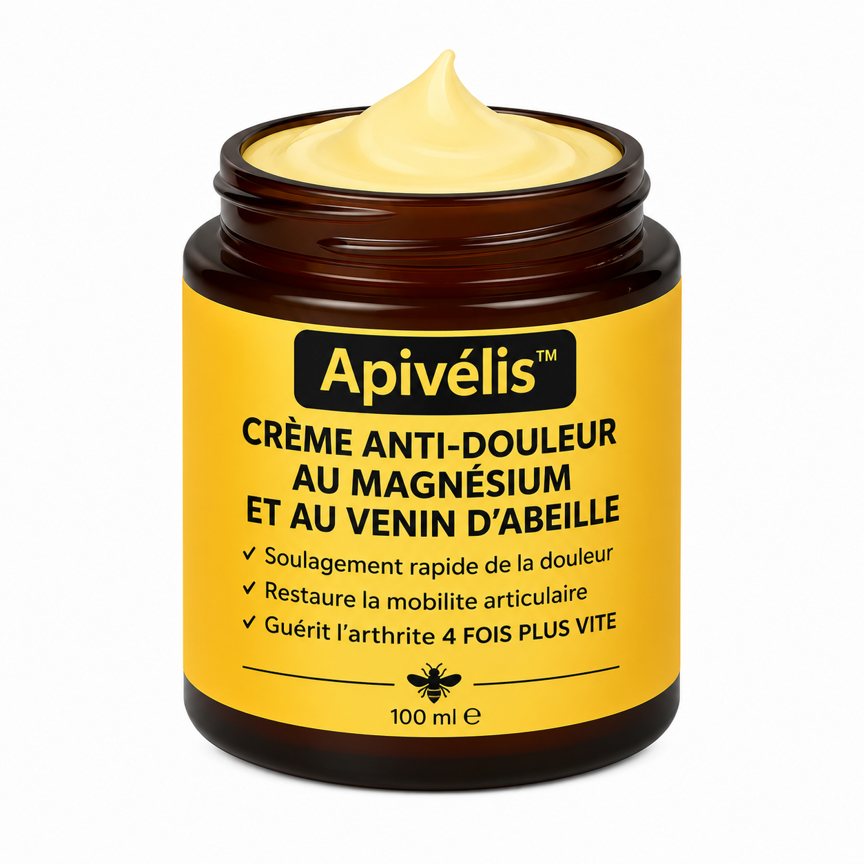 Apivélis™ Crème Anti-Douleur au Venin d’Abeille | Supprimez vos douleurs articulaires en quelques minutes !