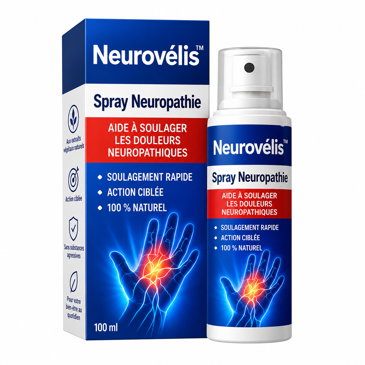 Neurovélis™ Spray Neuropathie | Stoppez picotements et engourdissements dès la première application !
