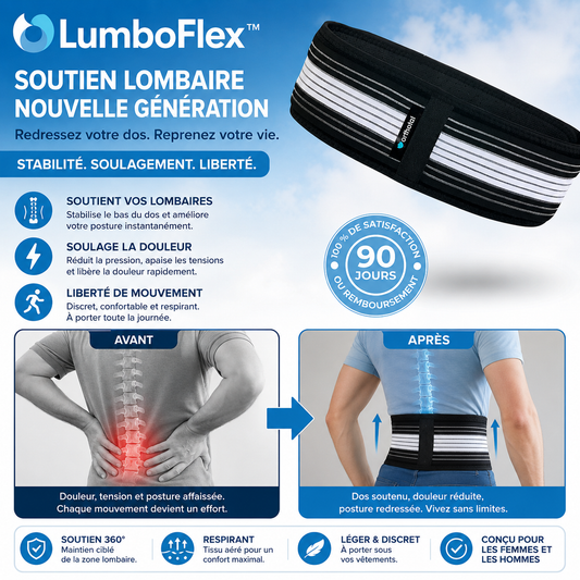 LumboFlex™ Ceinture Lombaire Orthopédique | Soulagez votre dos en quelques secondes