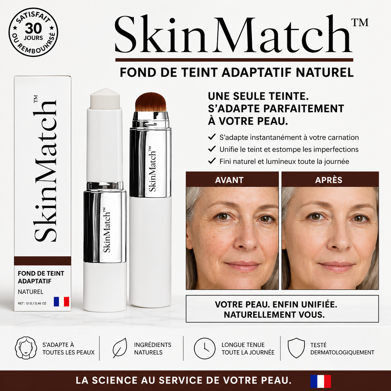 SkinMatch™ 2-in-1 Stick Foundation Instant Adaptation | Perfect complexion without lines from the first application!