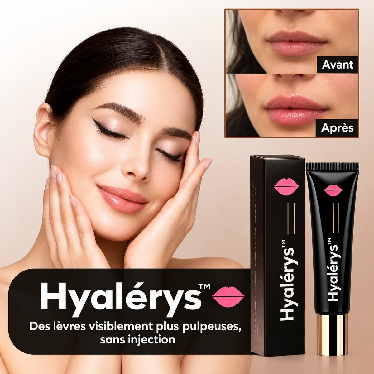 Hyalérys™ Baume Repulpant à l’Acide Hyaluronique | Double le volume de vos lèvres en 24 heures – sans injection!