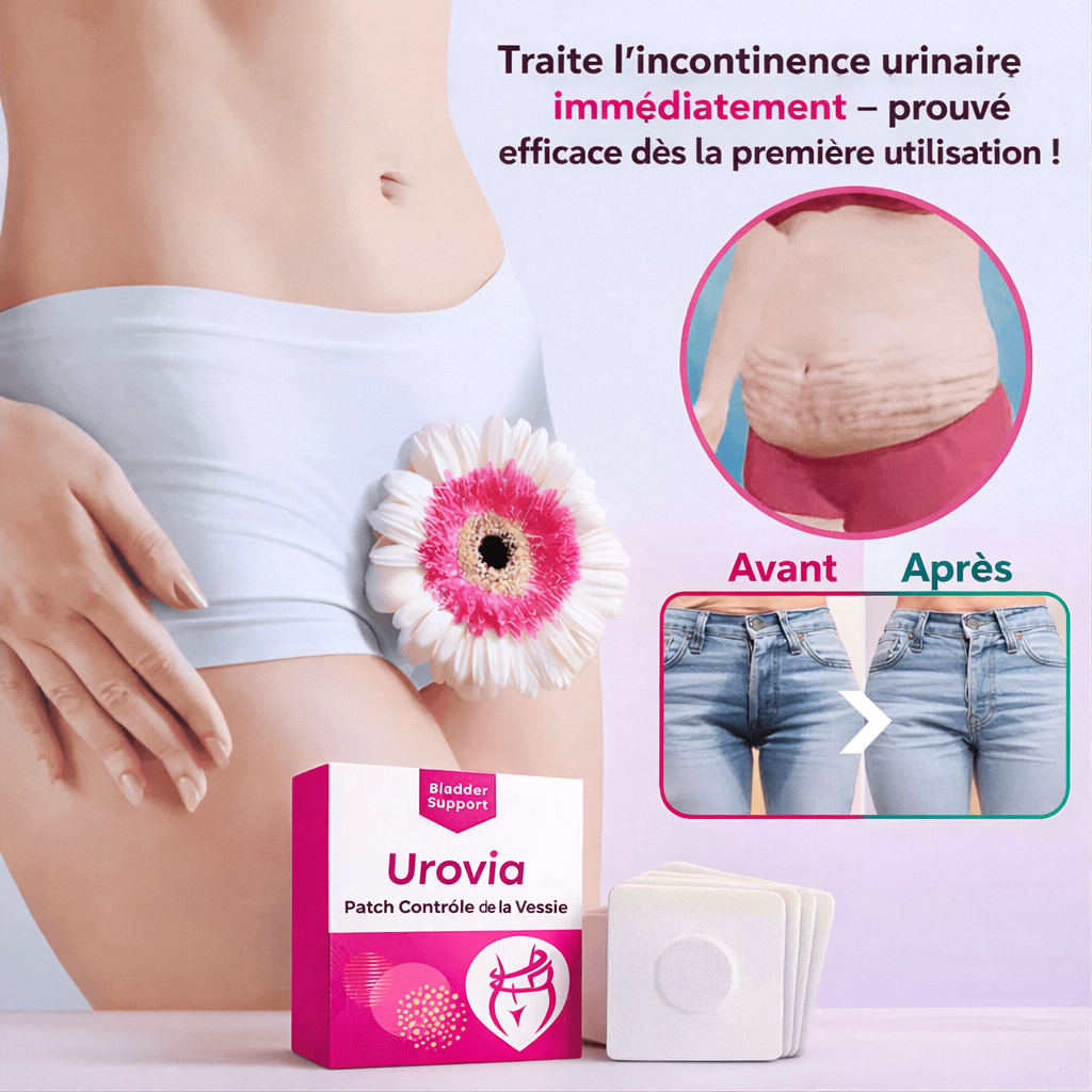 Urovia™ Patch Contrôle de la Vessie | Stoppez les fuites urinaires et reprenez le contrôle en quelques minutes !