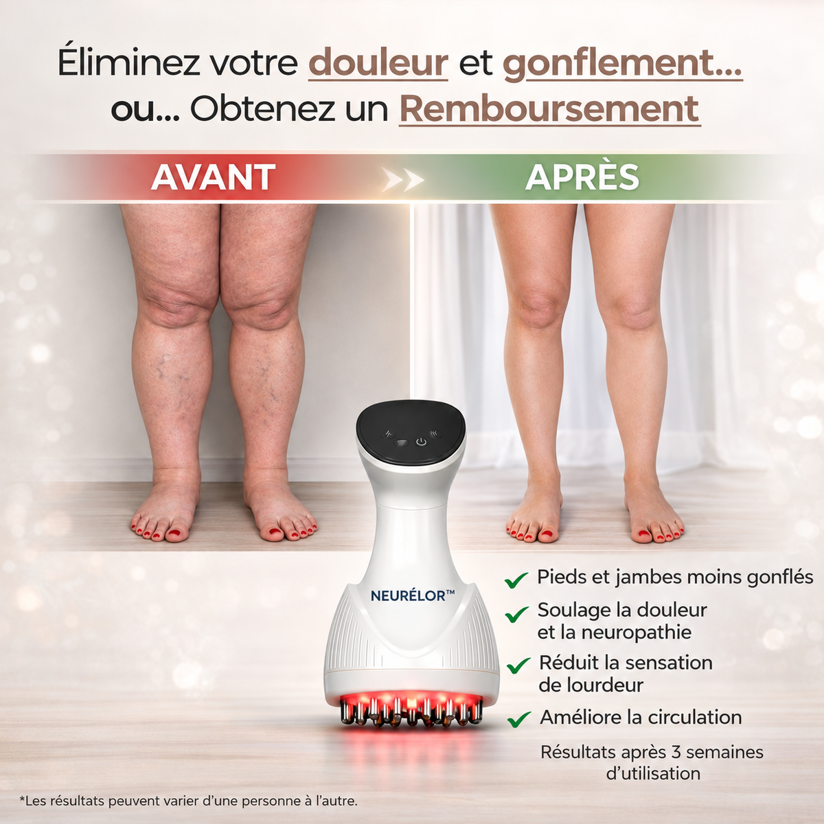 Neurélor™ Appareil Anti-Neuropathie | Éliminez brûlures et picotements en 3 minutes !